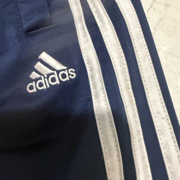 Adidas kids size 7 Blue and White Sweatpants with Signature Stripes - Picture 2 of 3